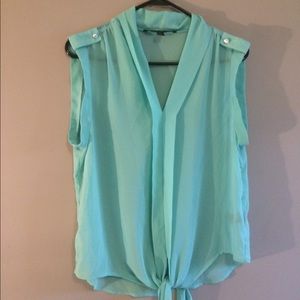 Sheer turquoise top